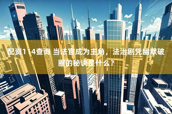 配资114查询 当法官成为主角，法治剧凭幽默破圈的秘诀是什么？
